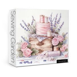 Spring Sewing Puzzles for Adults 1000 Pieces, Pink Flower Garden Jigsaw Puzzles, Pretty Rose Art Puzzles