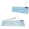 Gaming Keyboard USB Round 104 Keycaps Backlit Ergonomic Fodable Feet