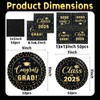 Black and Gold Graduation Paper Plates and Napkins Serve 50,
