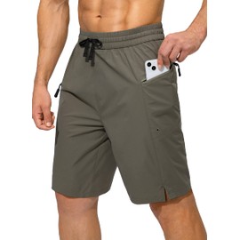 Men's Swim Trunks Quick Dry Board Shorts with Zipper Pockets Beach Shorts Bathing Suits for Men - No Mesh Liner(Slate Green,3XL)