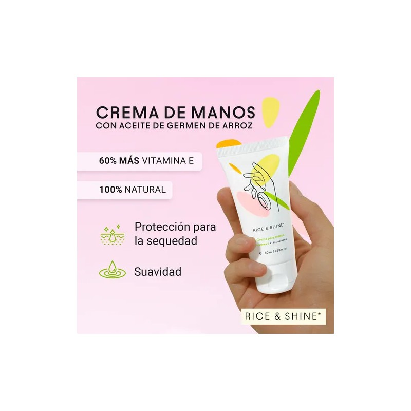 Rice&shine Crema De Manos Hidratante Con Aceite De Arroz50ml