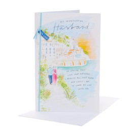 UK Greetings | Birthday Card for Husband | Happy Birthday Gifts | Him, Boys, Men | Wonderful Watercolour Design | With Envelope | 155 x 235 mm
