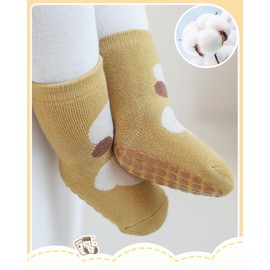 Adorel Baby Stopper Socks Lined Cotton Winter ABS Socks Pack of 5, animals fantasy