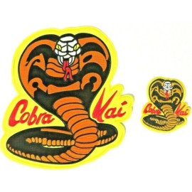 Unbranded SCREEN ACCURATE Karate Kid Cobra Kai Embr. Iron On Jacket & Shirt Patch Set