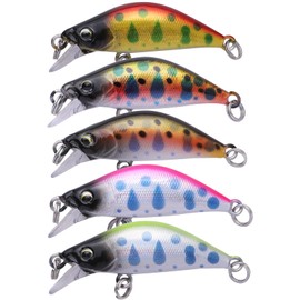 CONTYU Mountain Stream Minnow 5 Set, Punching Out Small Areas, 1.4 inches (35 mm), 0.1 oz (2.8 g), Trout Sinking