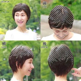 Priscilla ST-004 Gray Hair Concealing Wig, Whorl Type, 2N, Natural Black