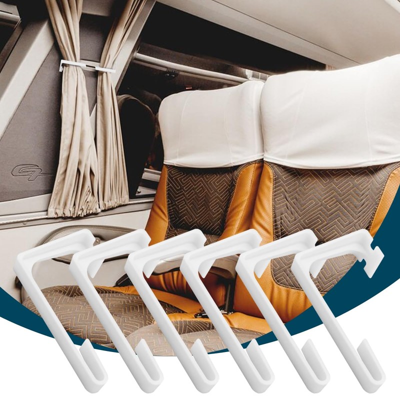 NOOTO 4 Pack White RV Curtains Holder for Camper Windows