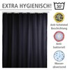 WENKO 20043100 Antimould shower curtain singlecolour Black antibacterial, washable, Plastic