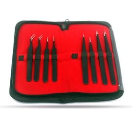 Precise Canada 8 Pieces Non-Magnetic Anti-Static ESD Tweezers Kit