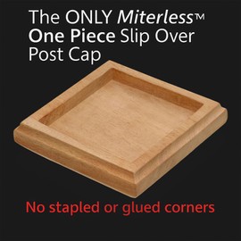 3.5" x 3.5" Wood ONE-Piece Slip Over Post Cap - Traditional Pyramid - 2 Pack - One-Piece Miterless - 3/8" Extended Lip - (for 4x4 Post Measuring 3-1/2" x 3-1/2")