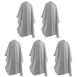 Black Professional Barber Cape Waterproof Hair Salon Cape with Metal Snap Closure Hair Cutting Cape (Grey, 3 Pack)