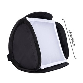REFLEX CAMERA 23×23cm (9×9in) Portable Softbox Flash Diffuser for DSLR Speedlite, Dual-Layer Reflective Lighting Modifier, Foldable Photo Studio Light Cover with Bag, Compatible with Canon, Nikon Sony