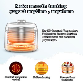 Yogurt Maker,Automatic Digital Yogurt Machine,3 In 1 Greek Yoghurt Maker Machine With Timer,Can Make Yogurt/Natto and Cheese.