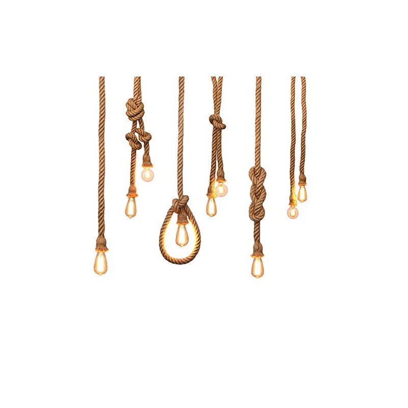 Vintage Rope Lamp, E27 200 cm Rustic Retro Style Dining