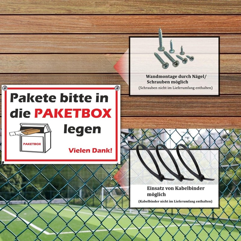 Paketbox Sign 20 x 30 cm Pakete bitte in die