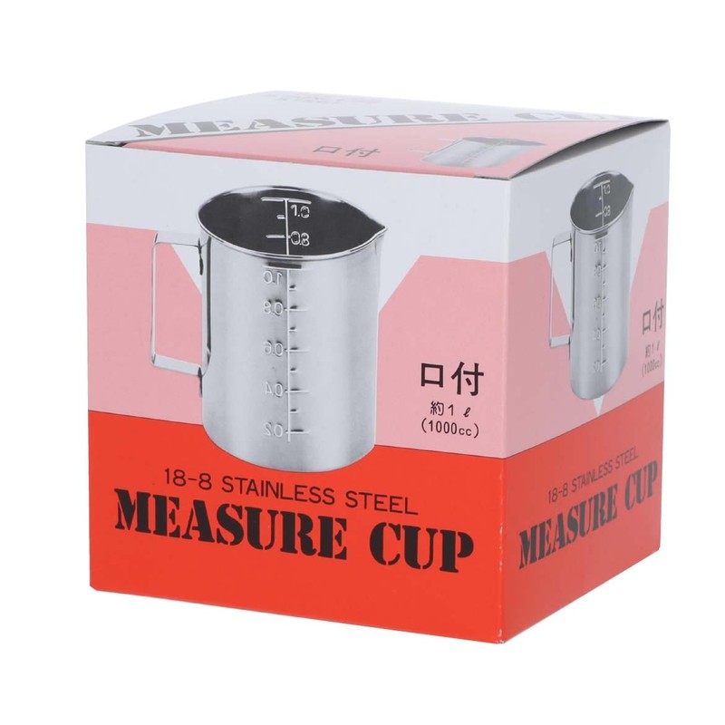 TAKAGI Stainless Steel Measuring Cup, Boxed, 33.8 fl oz (1000
