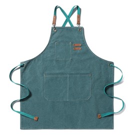 Ziska Multi-functional Thick Canvas Apron, Image Enhancement and Garment Protection Apron, Simple, Stylish, Camping, Gardening, Kitchen, Barista, Hairdresser, Artisan Salon, Multi-functional Pocket,