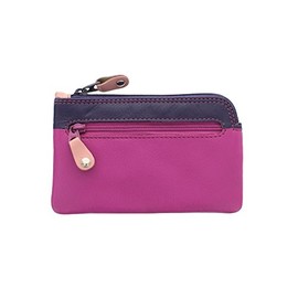 Visconti Rainbow Collection Geno Leather Coin Purse with Keyring RB69, Baya Multi