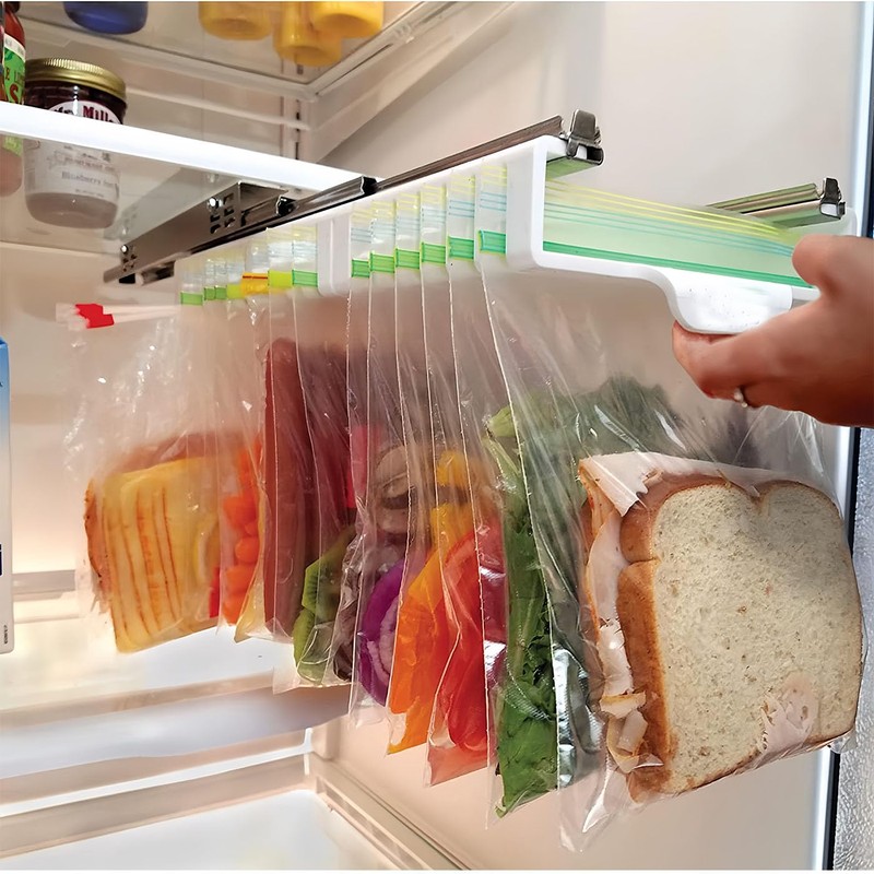 HOMTERN Refrigerator Organiser, Kitchen Drawer Organiser, Fridge Hanging Drawer Storage,
