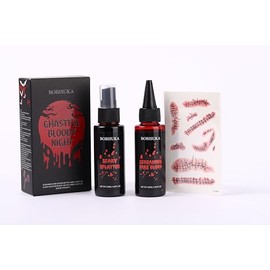 BOBISUKA Halloween Fake Blood for Vampire Clothes Zombie Costume Special Effects Makeup