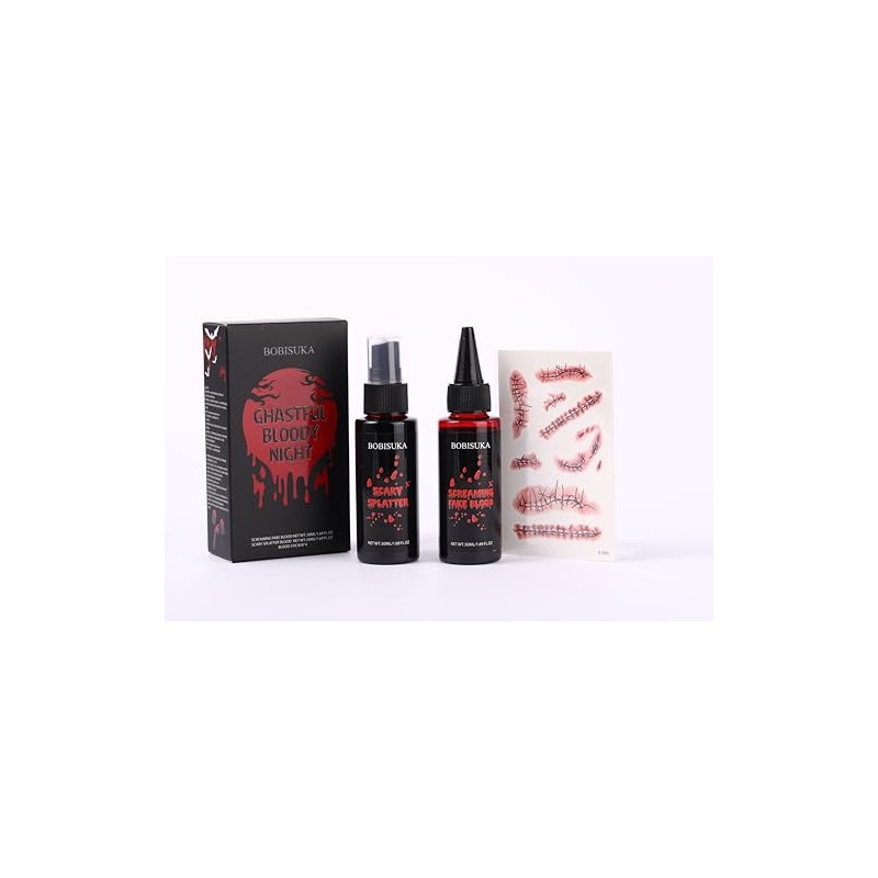 BOBISUKA Halloween Fake Blood for Vampire Clothes Zombie Costume Special