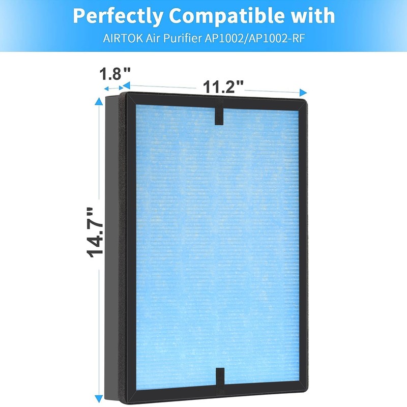 2 Pack AP1002 H13 True HEPA Replacement Filter AP1002-RF, Compatible