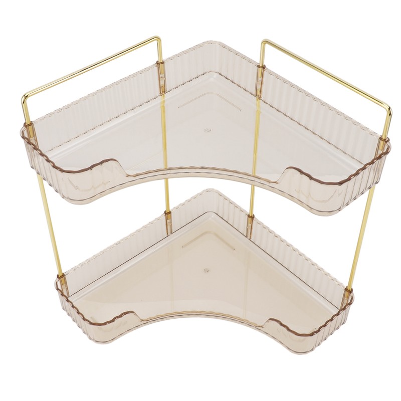 2 Tier Corner Bathroom Countertop Organizer Space Saving Easy Assembly
