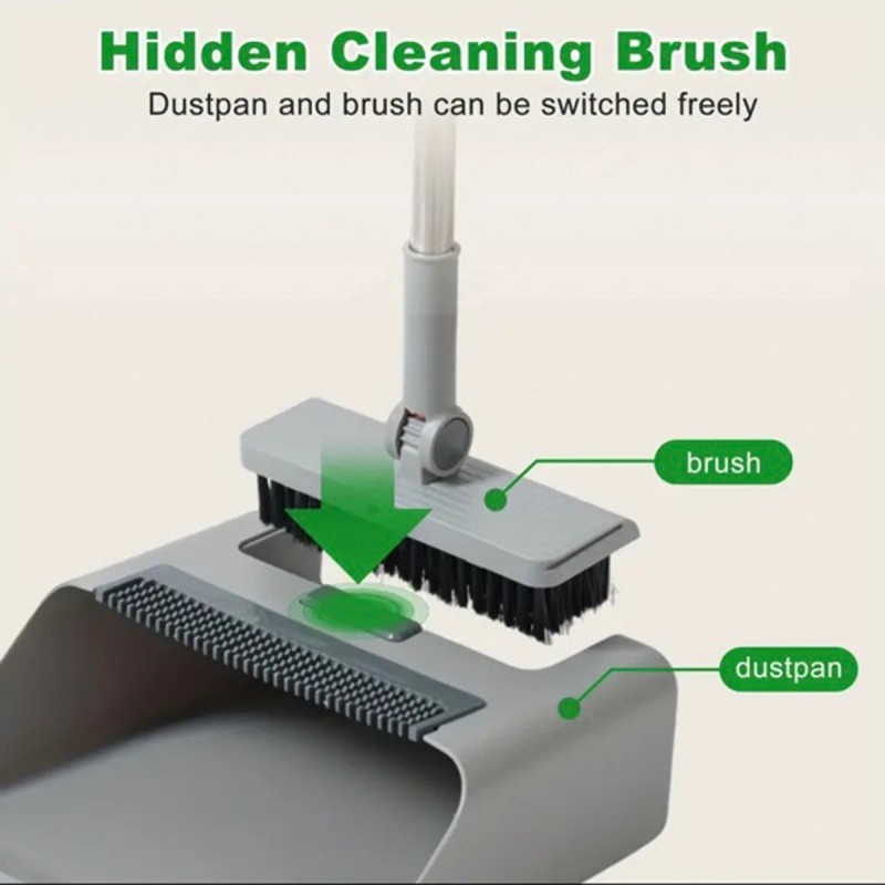 Broom and Dustpan Set Lightweight Upright Lobby Broom and Dust
