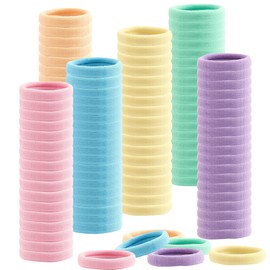 100PCS Hair Ties no Damage - Macaron Candy Rubber Bands for Hair, Elastics Hair Bands for Thick & Curly Hair, Ponytail Holders(4cm Diameter)
