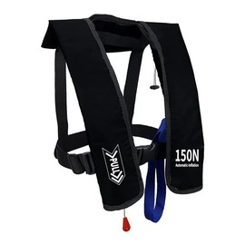Automatic Inflatable Life Jacket | Low Profile PFD for Adults | Compact Design Self Inflating Life Vest | Supports up to 330 lbs |Chest 29~62 in(Black)