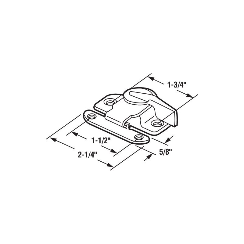 Prime-Line F 2566 Sash Lock, 1-3/4 and 1-1/2 In. Hole