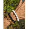 RAYON White Shell Tridacna bead bracelet Men Stretch 12mm 7,