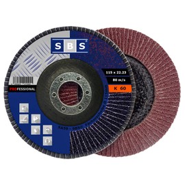 SBS Fan Lock Washer 115 mm / Grain Size 60 Brown Grinding Disk