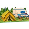 MOKIO® Pop Up Card - Camping with Tent - 3D