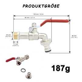 Garden Faucet, Ball Valve, Frost-Proof 1/2 Inch, for Garden, Home, Industrial, Washing Machine, Green