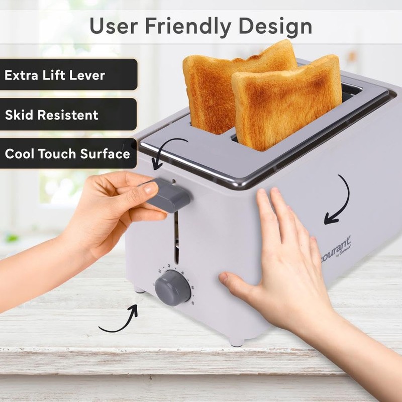 Courant 2-Slice Toaster Cool Touch with Extra Wide Slots For