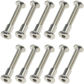 10 Sets M6*35 Hex Socket Furniture Pair-Locking Connection Screws Bolts Nuts