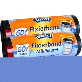 Swirl Fixing Tape Bin Liners 60 L (Pack of 10)