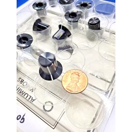 Alcoswitch Alco # KS500B1/8 FITS 1/8"  Shaft 0.500" Diam 1PC Aluminum SKIRTED Knob .75 DIAM