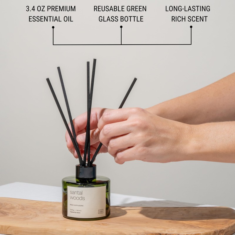 Craft & Kin Santal Woods Christmas Reed Diffuser | All