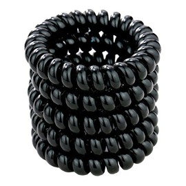 Spiral Hair Ties 20 Pieces Waterproof No Crease Coil Traceless Phone Cord Hair Ties No Damage Hair Scrunchies Ponytail Holders Plastic Elastics Hair Bands for Woman (Black)