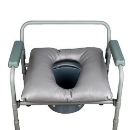 Bedside Soft Commode seat Cushion, Thick Pad PU Cover with Fixing Straps for Commode Chair, Washable Toilet Seat Cushion Warmer for Elderly Adults
