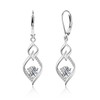 ALEXCRAFT Leaveback Drop Earrings Silver 925 Hanging Hoop Earrings Women
