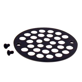 Westbrass D3193-12 4-1/4" OD Brass Shower Strainer Grid Drain Cover, 1-Pack, Oil Rubbed Bronze