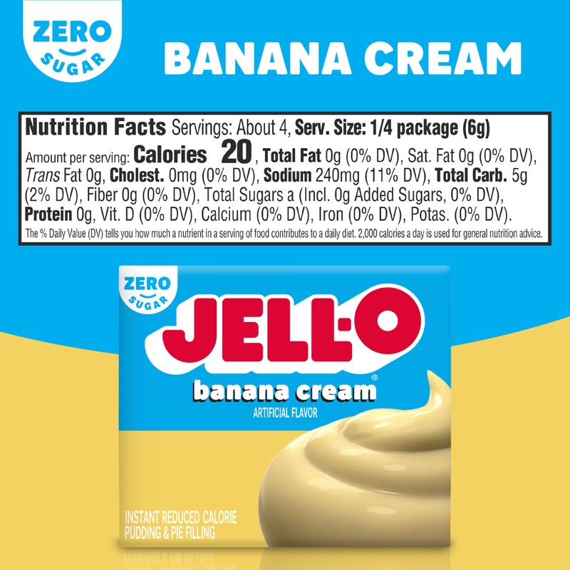 Jell-O Banana Cream Sugar Free & Fat Free Instant Pudding