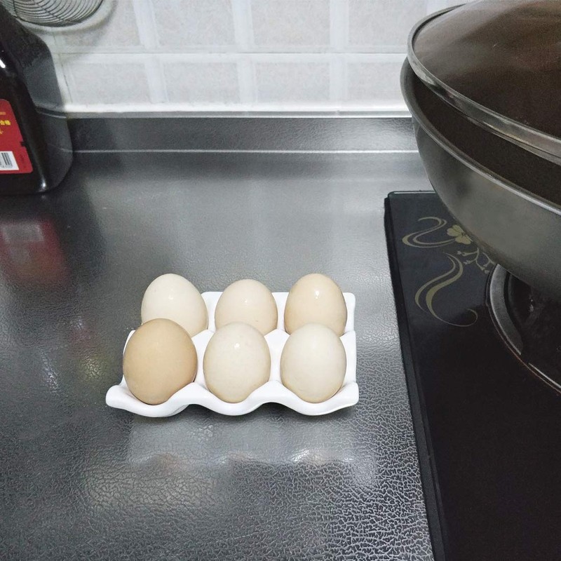 Bealuffe Ceramic Egg Holder Egg Tray Porcelain Fresh Egg Holder