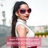 Oversized Rose Red Sunglasses Polarized, Ladies Full Coverage Sun Glasses,