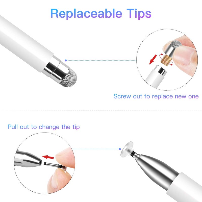 StylusHome Replacement Fiber Tips 8 Pcs for StylusHome Disc Universal