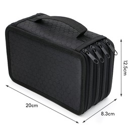 SMYJDMM Large Pencil Case, 72 Slots Pencil Case, Large Capacity, Coloured Pencils Holder, Pencil Case, Large Pencil Bag for Watercolour Pencils, Markers, Gel Pens, Black (Black), black, pencil case