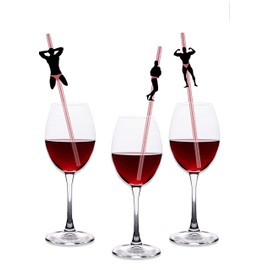 KIKEVITE Bachelorette Party Decorations Straws I 24 Pack Dancing Stripper Man Confetti Bridal Shower Straws